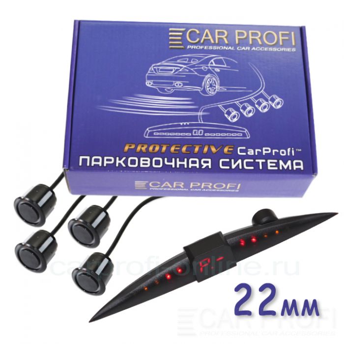 Парковочная система CarProfi CP-LED006-4S Protective D-19/22 мм (на 4 датчика)