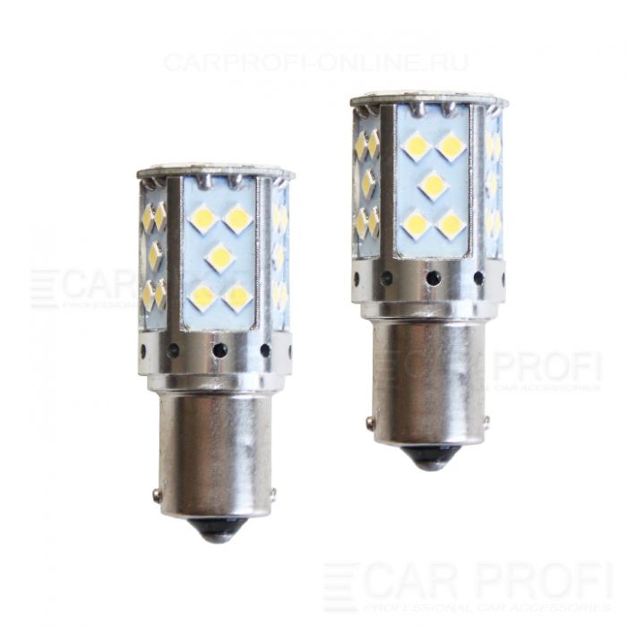 Светодиодная лампа CarProfi CP P21W 17,5W CANBUS (BA15S, S25) 35LED 3030, 1156 - 1 контакт (5100K), 1 шт.