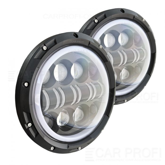 Светодиодные фары CarProfi CP-LED-7"- M1, CREE, DRL / Поворотник (к-т 2 шт)