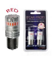 Светодиодная лампа CarProfi S25 (1156) RED 23SMD, Active Light series, 12V, красное свечение (блистер 2 шт.)