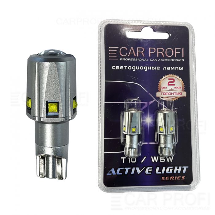 Светодиодная лампа CarProfi T15 (W16W) 60W-F CREE Active Light series, с обманкой CAN BUS, 12V, 380lm (блистер 2 шт.)