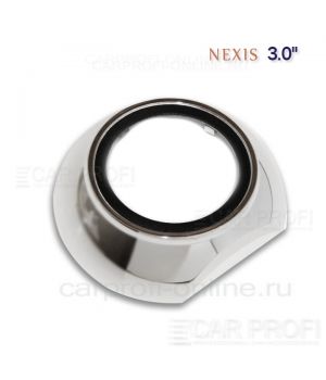 Маска для би-линзы CarProfi NEXIS 3.0" Chrome (Z114), комплект 2шт