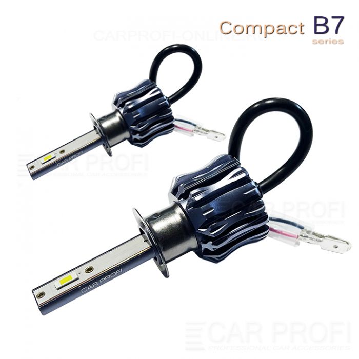 Светодиодные лампы CarProfi CP-B7 H1 Compact Series 5100K CSP, 13W, 3000Lm (к-т, 2 шт)