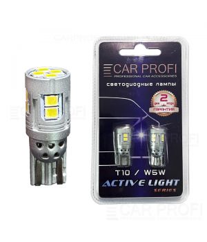 Светодиодная лампа CarProfi T10, 12W, 12 SMD 3030 Active Light series, с обманкой CAN BUS, 9-32V, 260lm (блистер 2 шт.)