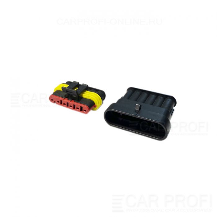 Разъем AMP 6 PIN CarProfi CNR-AMP-6PIN (пластиковый без проводов), комплект