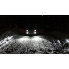 Установка светодиодных ламп CarProfi CP-X5 H11 (H8) CSP на автомобиль Hyundai Santa Fe в ПТФ.